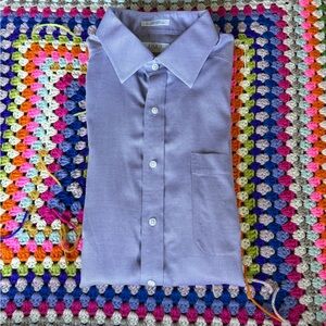 Enro Non-Iron Long Sleeve Purple Lavender Men's Dress Shirt - neck 17 size 34/35